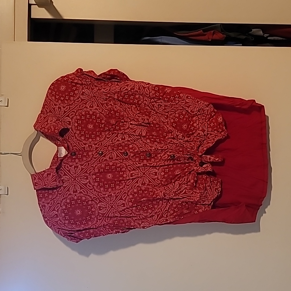 No Boundaries, red paisley shirt